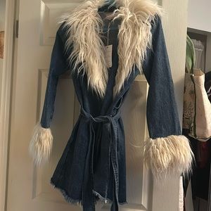 Show me your MUMU size XS PENNY LANE denim coat. Brand new with tags